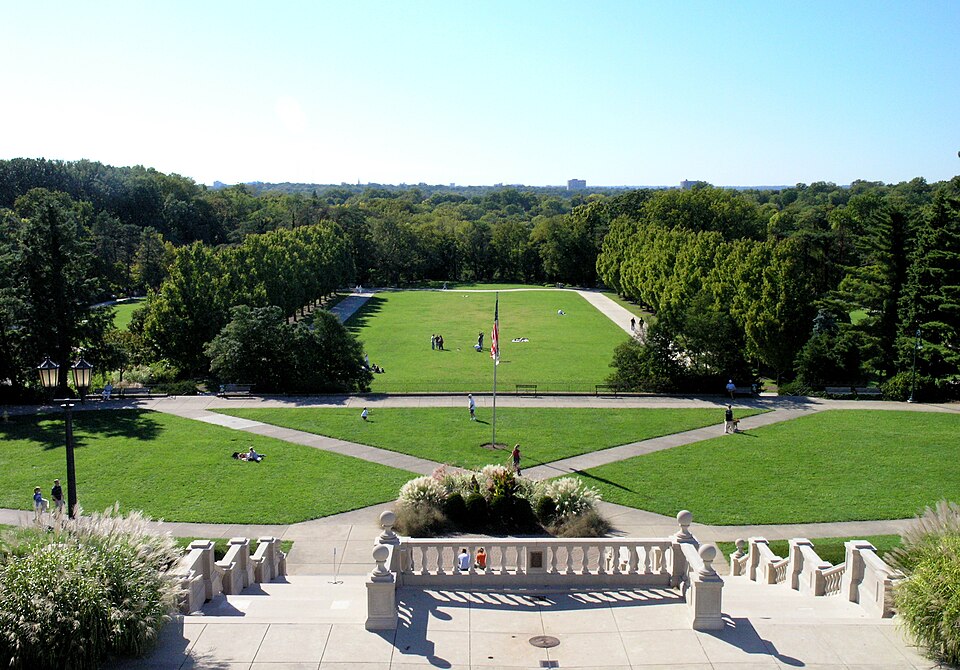 Ault Park gardens viewed from the pavilion