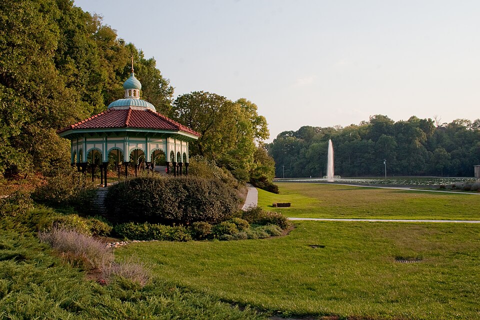 Spring House Gazebo beside Mirror Lake in Eden Park